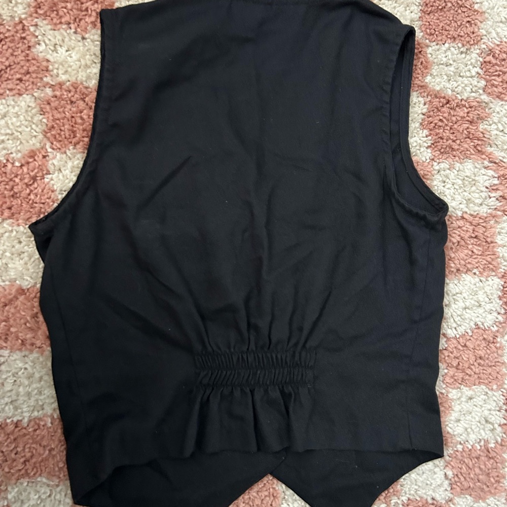 Vintage Black Button-Up Vest - Picture 2 of 3